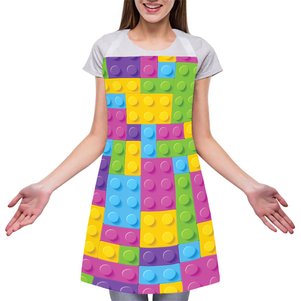 Colorful Building Blocks Pattern Print Adjustable Apron