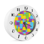 Colorful Building Blocks Pattern Print Alarm Clock