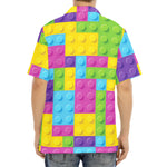 Colorful Building Blocks Pattern Print Aloha Shirt