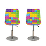 Colorful Building Blocks Pattern Print Bar Stool Covers