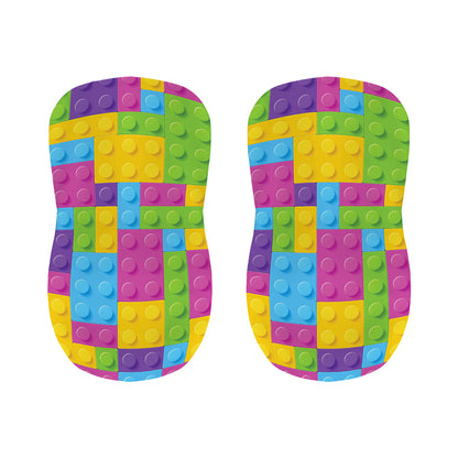 Colorful Building Blocks Pattern Print Bar Stool Covers