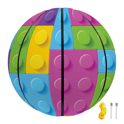 Colorful Building Blocks Pattern Print Basketball