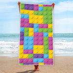 Colorful Building Blocks Pattern Print Beach Towel