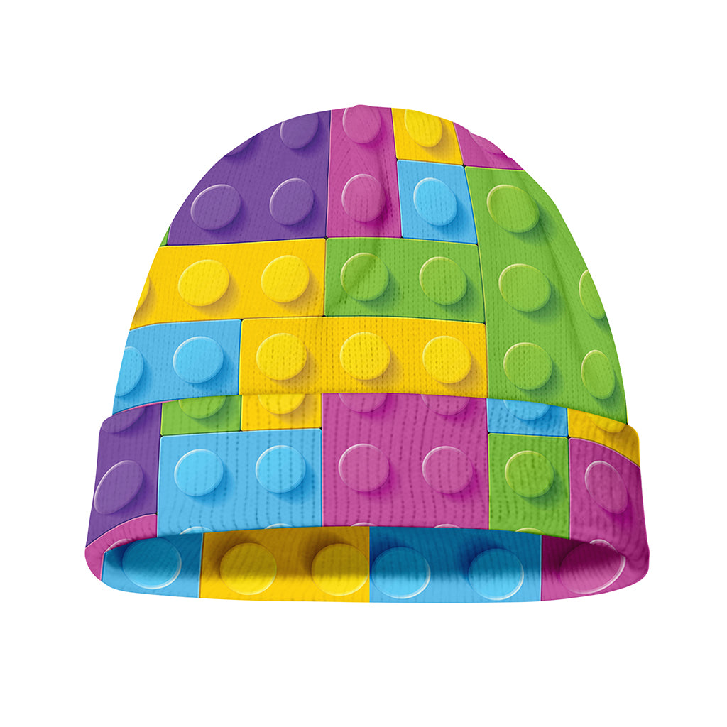 Colorful Building Blocks Pattern Print Beanie