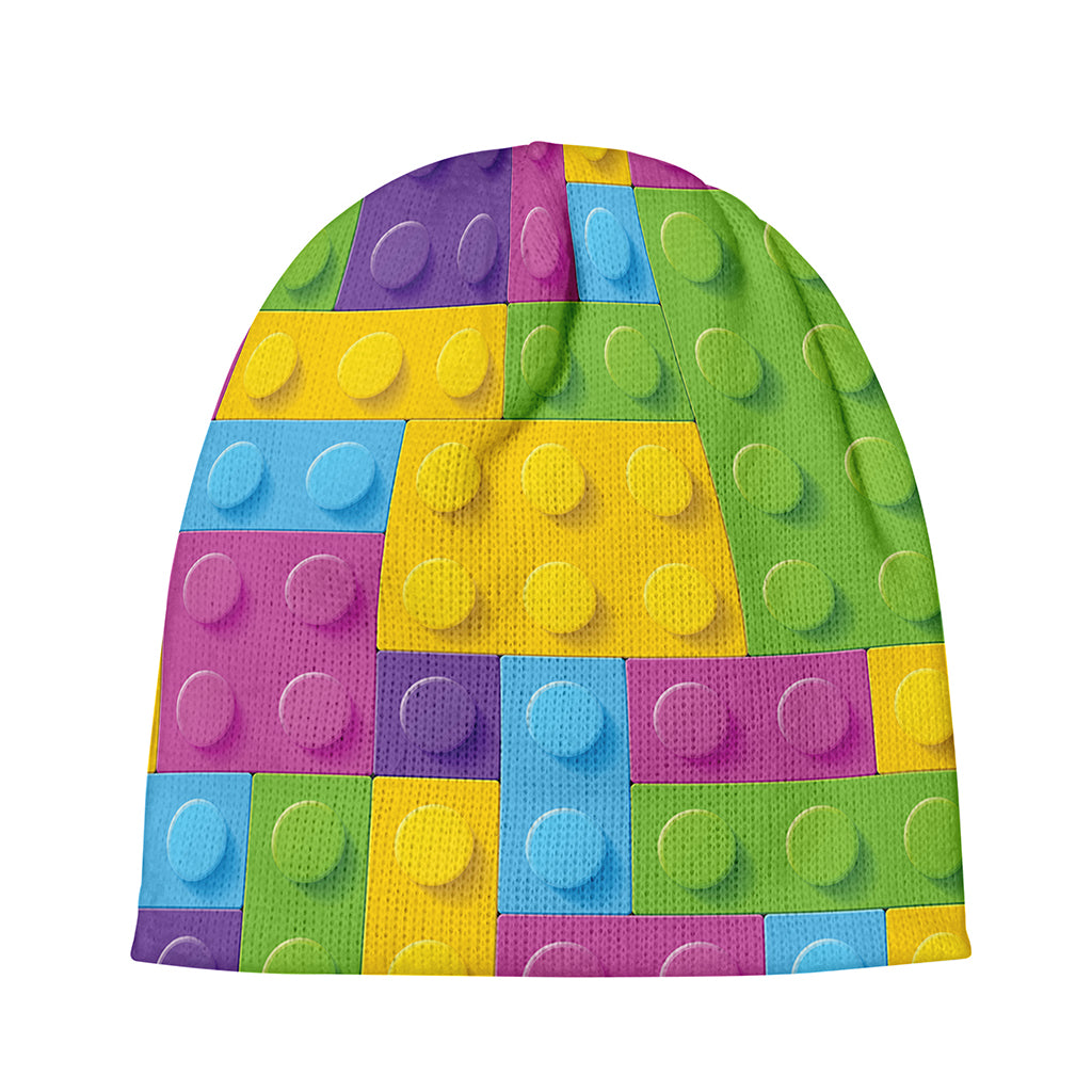 Colorful Building Blocks Pattern Print Beanie
