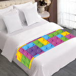 Colorful Building Blocks Pattern Print Bed Runner