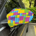 Colorful Building Blocks Pattern Print Car Side Mirror Covers
