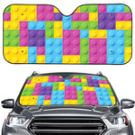 Colorful Building Blocks Pattern Print Car Windshield Sun Shade