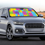 Colorful Building Blocks Pattern Print Car Windshield Sun Shade