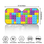 Colorful Building Blocks Pattern Print Car Windshield Sun Shade