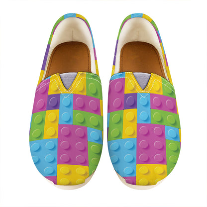 Colorful Building Blocks Pattern Print Casual Shoes