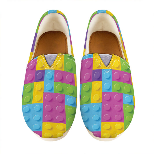 Colorful Building Blocks Pattern Print Casual Shoes