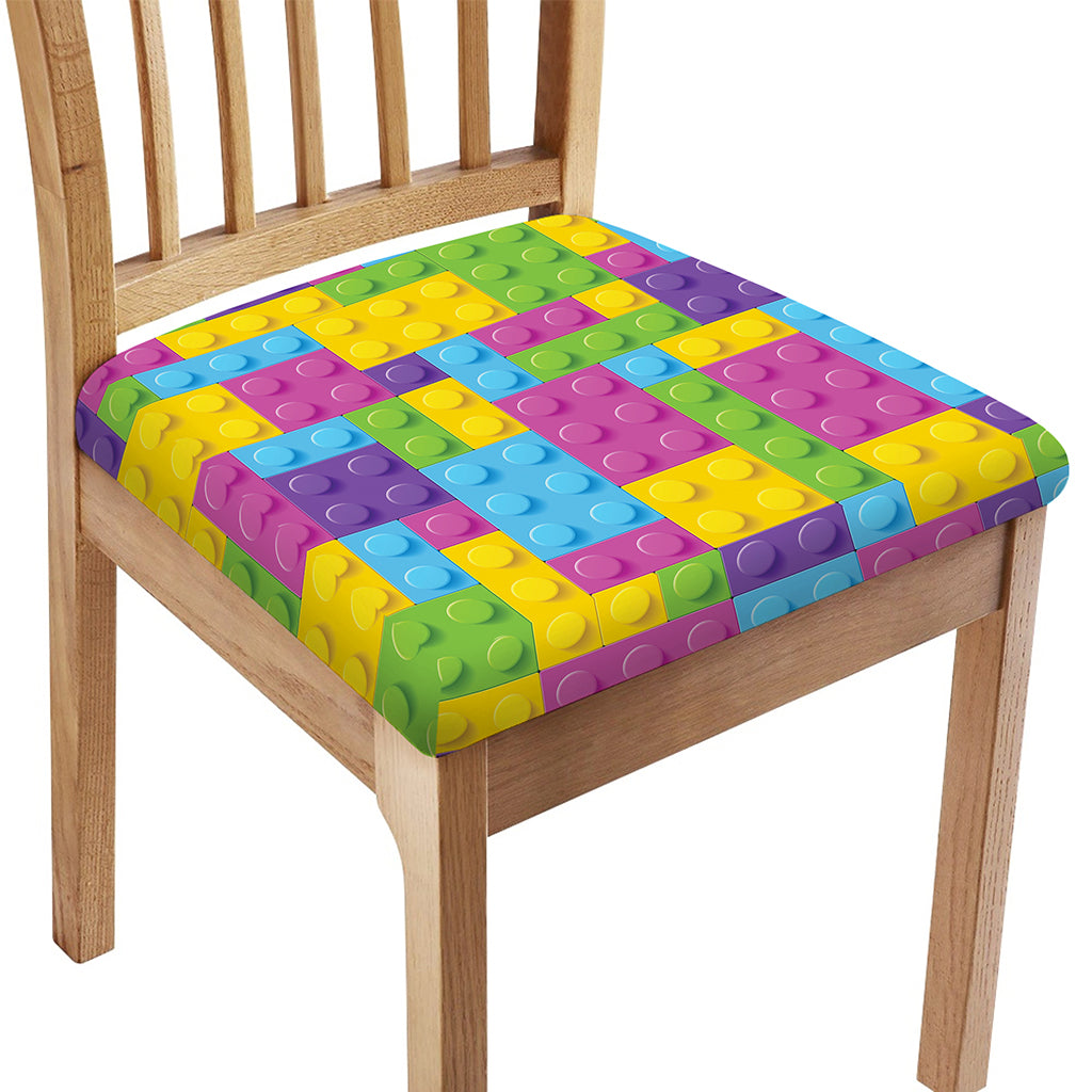 Colorful Building Blocks Pattern Print Chair Cushion Cover