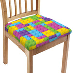 Colorful Building Blocks Pattern Print Chair Cushion Cover