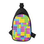 Colorful Building Blocks Pattern Print Chest Bag