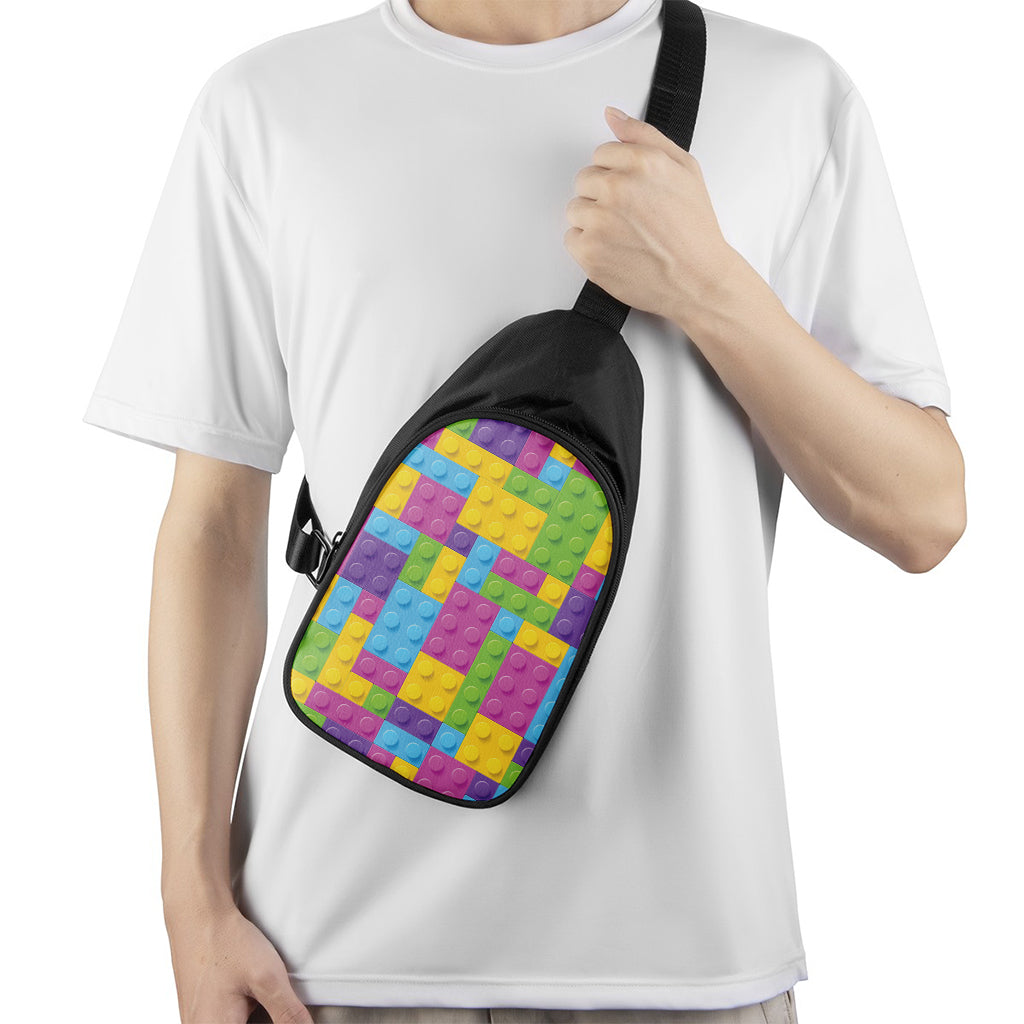 Colorful Building Blocks Pattern Print Chest Bag