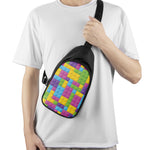 Colorful Building Blocks Pattern Print Chest Bag