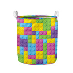 Colorful Building Blocks Pattern Print Collapsible Laundry Basket