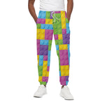 Colorful Building Blocks Pattern Print Cotton Pants