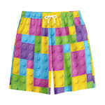 Colorful Building Blocks Pattern Print Cotton Shorts