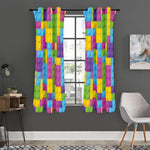 Colorful Building Blocks Pattern Print Curtain