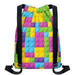 Colorful Building Blocks Pattern Print Drawstring Backpack