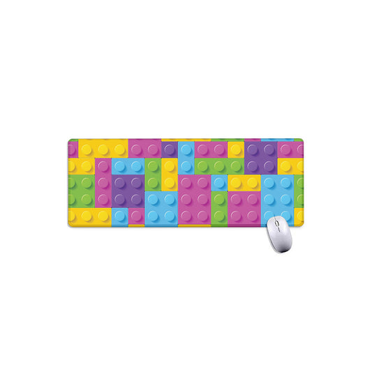 Colorful Building Blocks Pattern Print Extended Mouse Pad