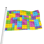 Colorful Building Blocks Pattern Print Flag