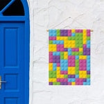 Colorful Building Blocks Pattern Print Garden Flag
