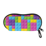 Colorful Building Blocks Pattern Print Glasses Case