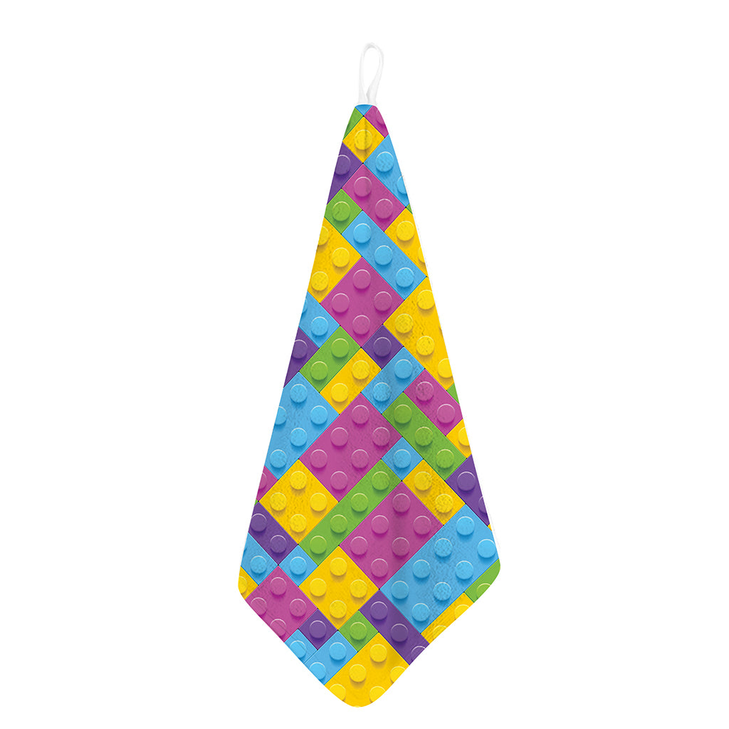 Colorful Building Blocks Pattern Print Hand Towel