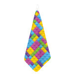 Colorful Building Blocks Pattern Print Hand Towel