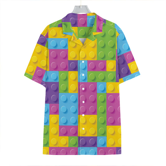 Colorful Building Blocks Pattern Print Hawaiian Shirt