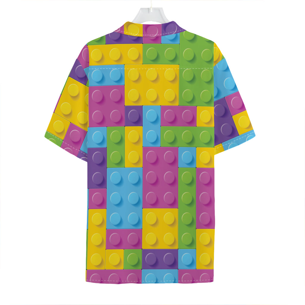 Colorful Building Blocks Pattern Print Hawaiian Shirt
