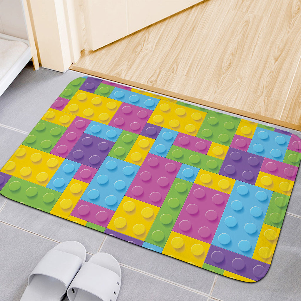 Colorful Building Blocks Pattern Print Indoor Door Mat