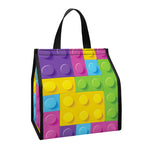 Colorful Building Blocks Pattern Print Insulated Lunch Tote