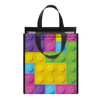 Colorful Building Blocks Pattern Print Insulated Lunch Tote