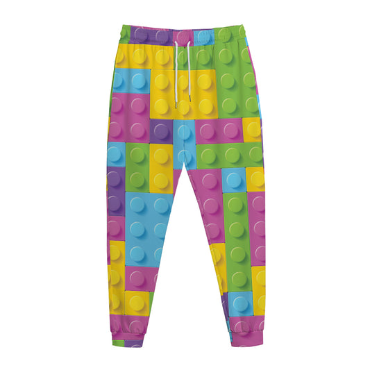 Colorful Building Blocks Pattern Print Jogger Pants