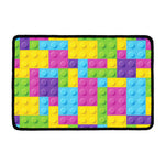 Colorful Building Blocks Pattern Print Kitchen Mat