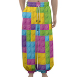 Colorful Building Blocks Pattern Print Lantern Pants