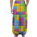Colorful Building Blocks Pattern Print Lantern Pants