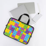 Colorful Building Blocks Pattern Print Laptop Sleeve With Handle