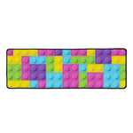 Colorful Building Blocks Pattern Print Long Kitchen Mat