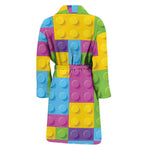 Colorful Building Blocks Pattern Print Men's Bathrobe