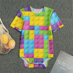 Colorful Building Blocks Pattern Print Men's Bodysuit