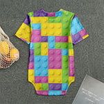 Colorful Building Blocks Pattern Print Men's Bodysuit