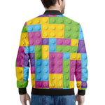 Colorful Building Blocks Pattern Print Men's Bomber Jacket