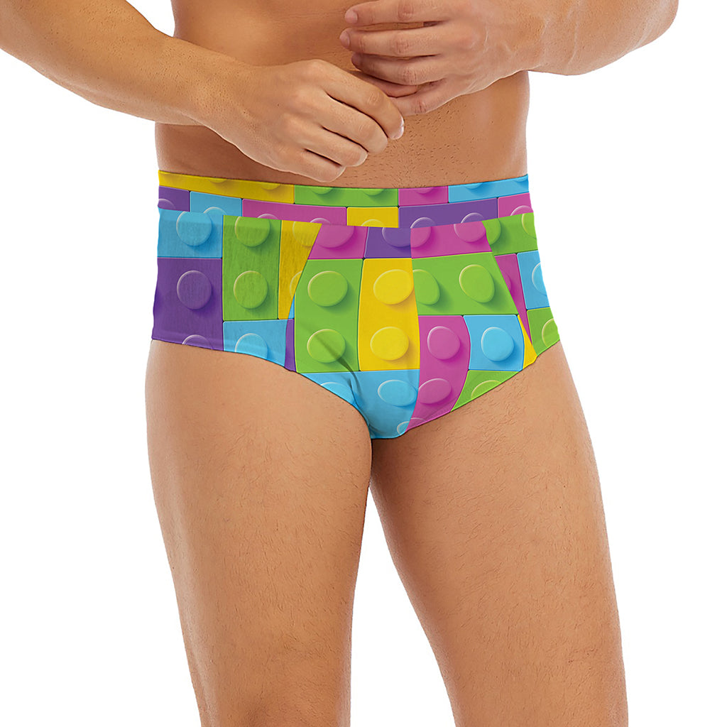 Colorful Building Blocks Pattern Print Men's Briefs