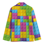 Colorful Building Blocks Pattern Print Men's Cotton Blazer