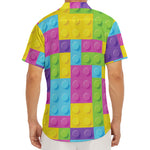 Colorful Building Blocks Pattern Print Men's Deep V-Neck Shirt
